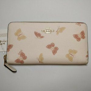 accordion zip wallet with butterfly print